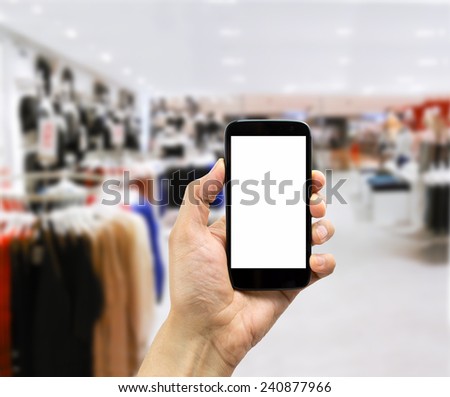 person looking at the phone when you shop