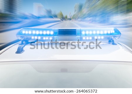 police car at high speed
