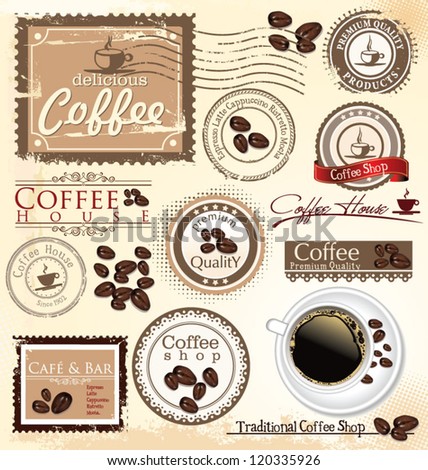 Logo Design  Illustrator on Vector Set Of Coffee Design Elements   120335926   Shutterstock