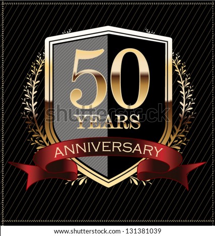Anniversary golden label Anniversary golden label