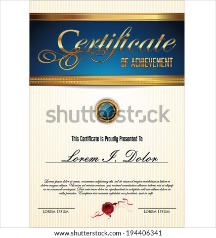 Blue certificate template Blue certificate template