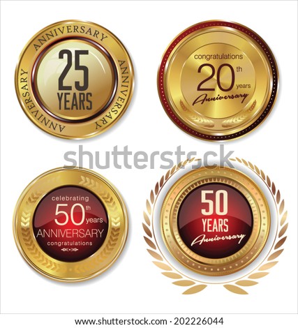 Anniversary golden labels Anniversary golden labels