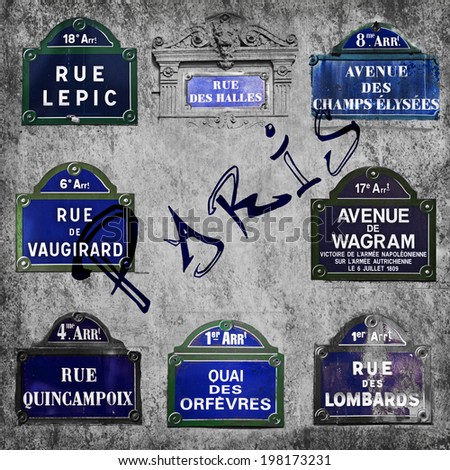 Streets of Paris signs