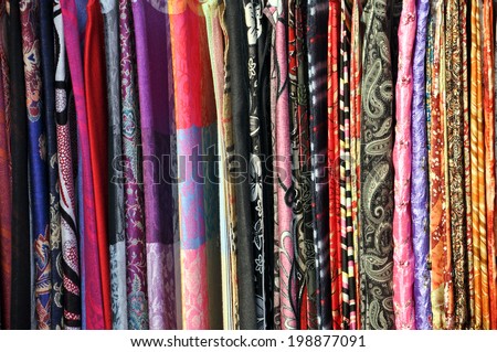 Colorful fabric pieces