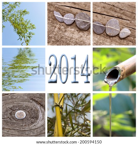 2014, zen bamboo collage