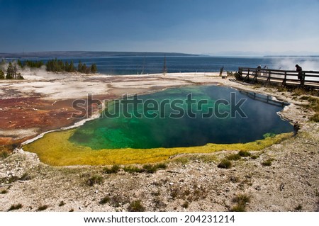 Colorful hot spring near Lake Yellowstone, USA