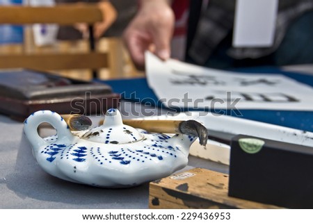 Asian calligraphy demonstration