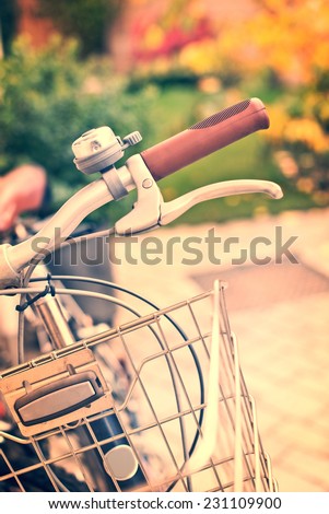 Vintage bicycle detail with bokeh background