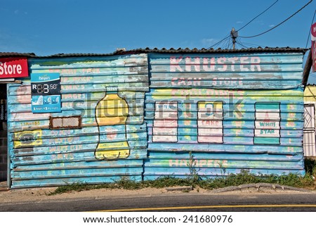 CAPE TOWN, SOUTH AFRICA - April 17: Grocery store in the township of Khayelitsha, reputed to be the largest and fastest growing township in South Africa, on April 17, 2014 in Cape Town, South Africa.
