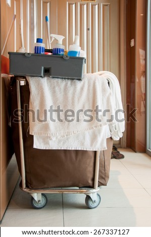 Professional house cleaning janitor cart
