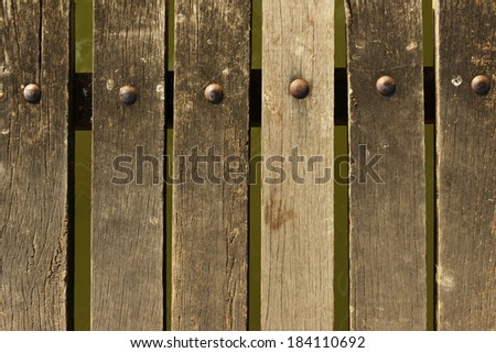 lathe wood floor with nail heads texture background