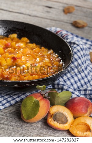 apricot jam and fresh apricots