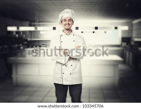 portrait of chef in modern kitchen portrait of chef in modern kitchen