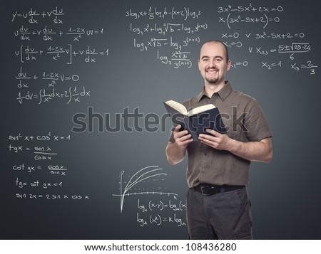 portrait of young math teacher smiling