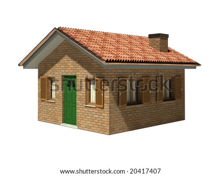 brick house clipart. classic rick house model