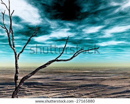 fine 3d image of abstract desolate land, desert landscape