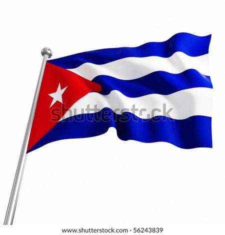 3d flag of cuba on white background stock photo 56243839