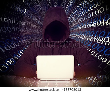 no face hacker and binary code