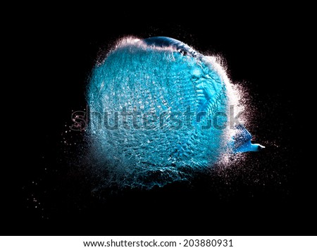 explosion of balloon full of water high speed photography