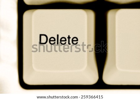 Macro Shot Of Delete Key On Computer Keyboard