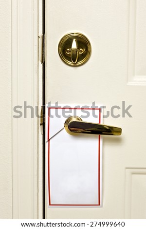 Blank Door Hanger On Door Handle