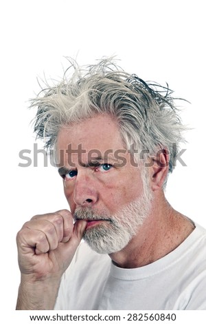 Old man sucking his thumb confused/ Old Man Sucking Thumb