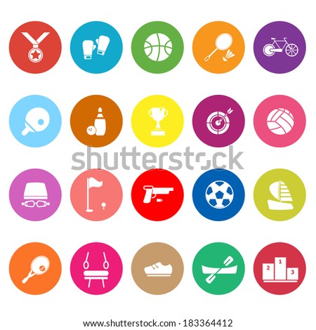Sport game athletic flat icons on white background, stock vector