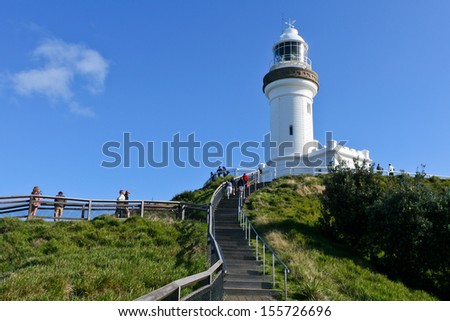 BYRON BAY, AUSTRALIA - JULY 24: The rugged headland walk to Cape Byron Lighthouse on July 24, 2012 in Byron Bay. Built in 1901, it is Australia\'s most powerful Lighthouse.