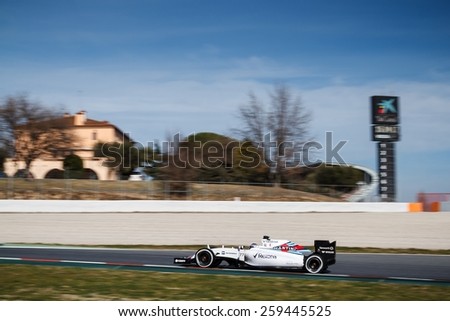 BARCELONA - MARCH 1: Valtteri Bottas of Williams Martini Racing F1 team at Formula One Test Days at Catalunya circuit on March 1, 2015 in Barcelona, Spain.