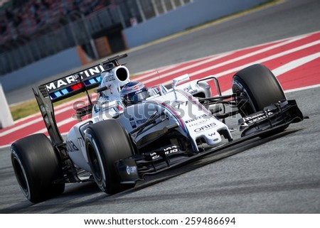 BARCELONA - MARCH 1: Sir Frank Williams owner of Williams Martini Racing F1 team at Formula One Test Days at Catalunya circuit on March 1, 2015 in Barcelona, Spain.