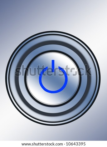 abstract power button on metal