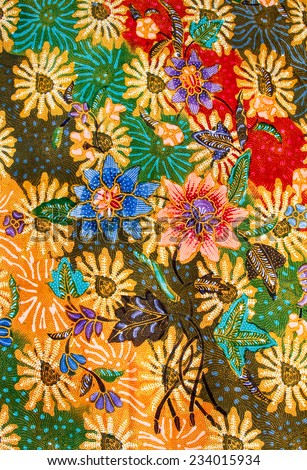 Batik design in Thailand for traditional clothes. Colorful RGB tone background and flower style. For creator design illustrator.