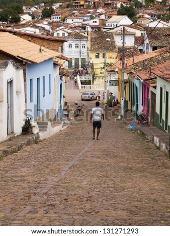 LENCOIS, BRAZIL - JULY 26: Town of Lencois on July 26, 2012. Lencois is the starting point for trips and trekking in Chapada Diamantina Natural Park in Brazil.