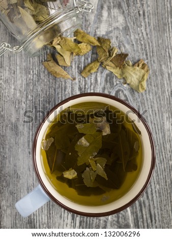 Coca leaf tea, a popular drink in some of the South American countries.