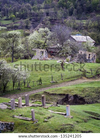 DILIJAN, ARMENIA - APRIL 13: Old muslim cemetery in Dilijan on April 13, 2013. Although up to 97% of Armenians follow Christianity, Islam influenced the country during the Arabic conquest.