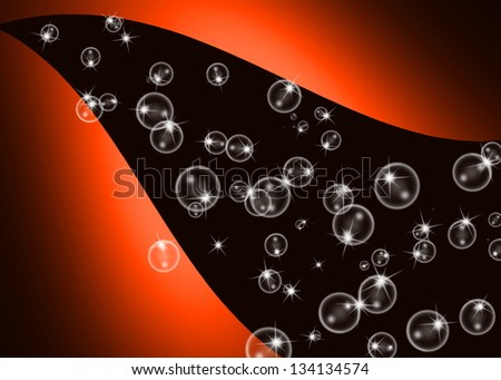design bubbles abstract orange and black background