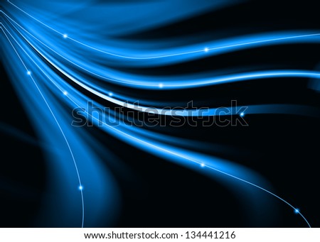 Abstract blue curve glowing texture, dark background
