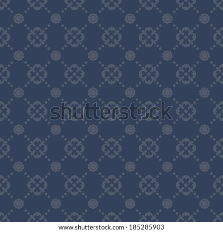 Seamless vintage pattern on navy blue background