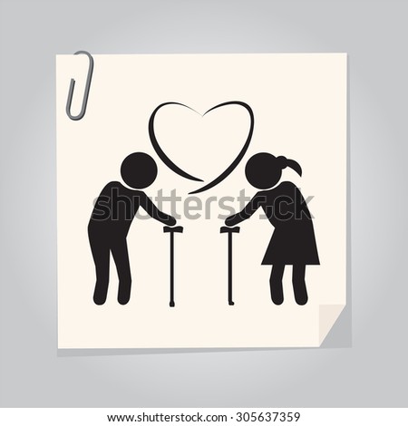 Elderly couple symbol. old people couple icon vector illustration