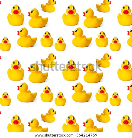 pattern yellow rubber duck baby toy white background