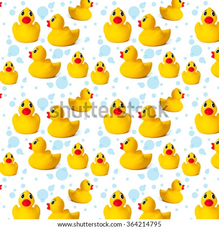 pattern yellow rubber duck baby toy white background