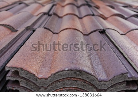 Red and brown tile or shingle for home building
