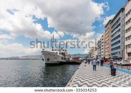 IZMIR, TURKEY - MAY 05, 2014: Zubeyde Hanim an Education and Museum Ship moored in Izmir city, Turkey on May 05,2014.