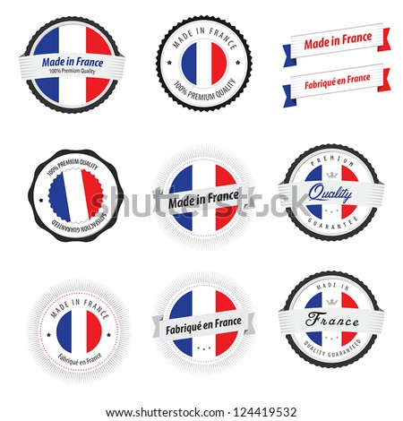Made in France Set of labels badges and stickers Made in France Set of labels badges and stickers