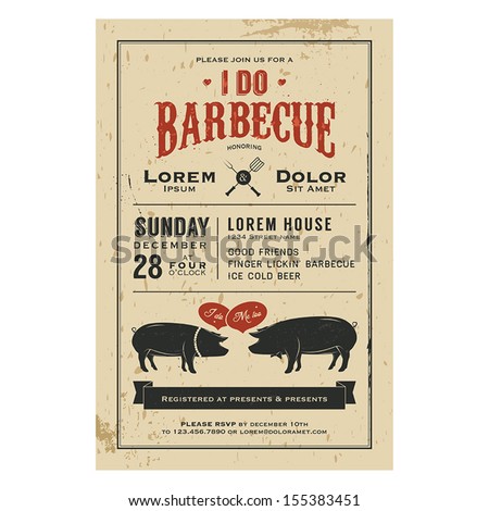 Vintage I Do Barbecue wedding invitation card Vintage I Do Barbecue wedding invitation card