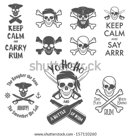 Set of pirate themed design elements Set of pirate themed design elements