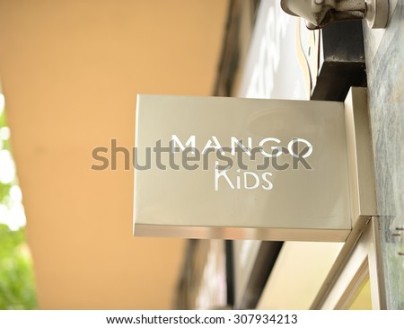 PALMA, MALLORCA - AUGUST 01, 2015: Shop and the logo of the brand \