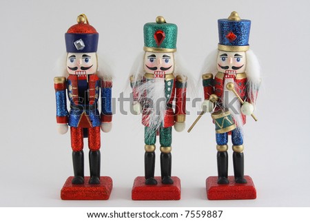 Wooden toy nutcracker soldiers