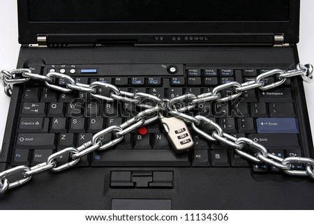 Laptop Computer With Lock And Chain