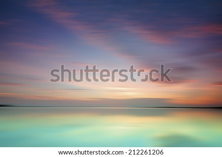 View Of Calm Lagoon During Sunrise with Motion Blur Effect